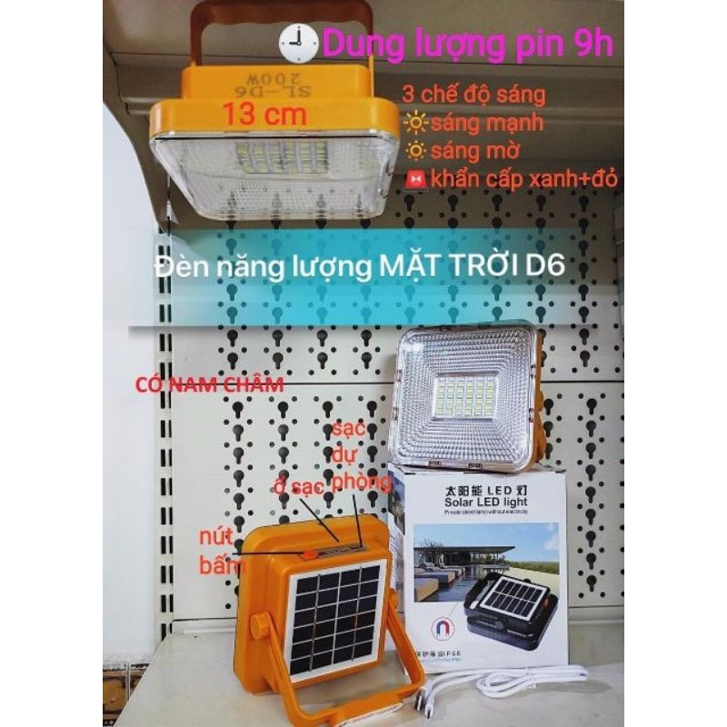 Đèn Led Năng Lượng Mặt Trời Dung Lượng Pin 9H