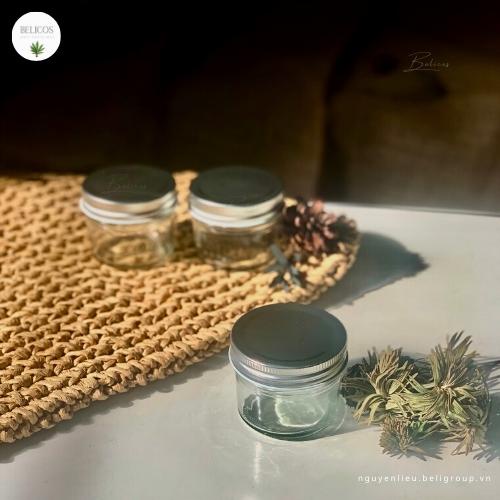 Cốc đựng nến thơm 100ml nắp bạc - Hũ thuỷ tinh trong suốt