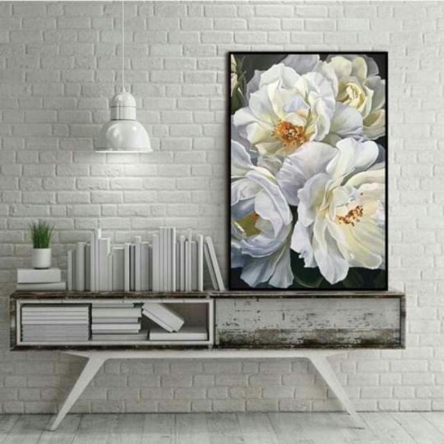 Tranh canvas hoa 60x90 kèm khung