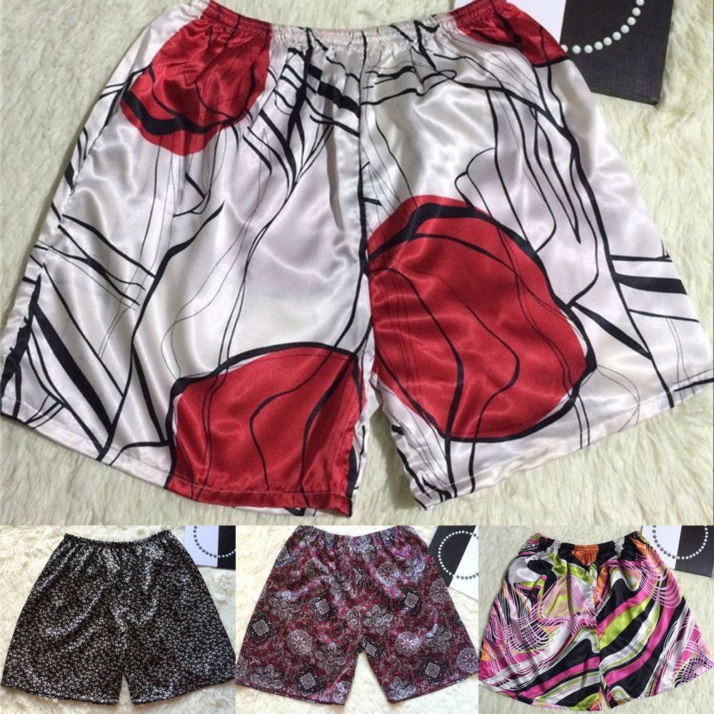 Quần short mặc ngủ vải lụa satin cho nam