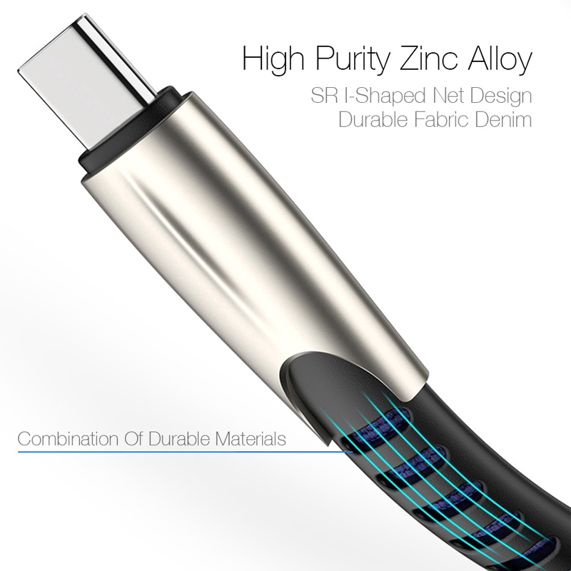 Dây cáp sạc 1M 5A Micro USB-C cho Android Samsung Huawei