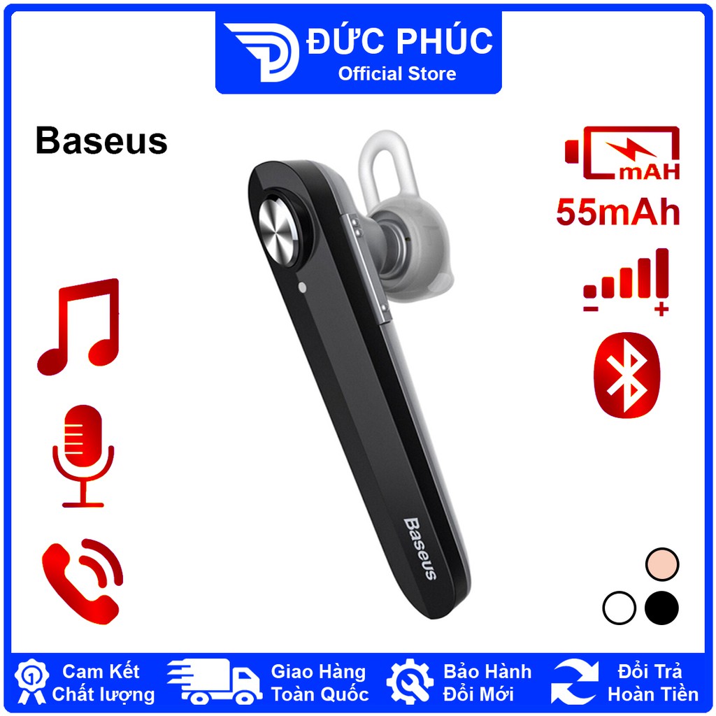 TAI NGHE Bluetooth một bên Baseus Encok A01 Earphones, dung lượng pin 55mAh – Chính Hãng