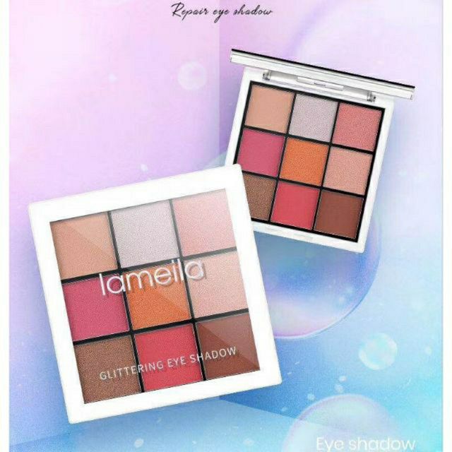 Phấn mắt Lameila Glittering Eye Shadow 9 ô tặng kèm cọ