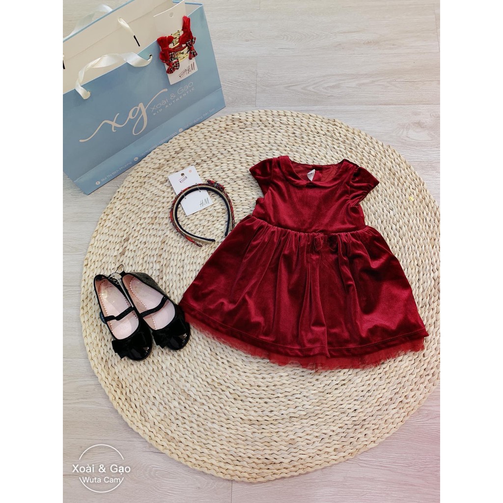 Váy nhung đỏ bé gái HM