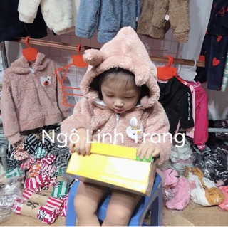 Áo lông cừu có mũ cho bé