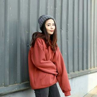 Áo hoodie nỉ bông cam đất