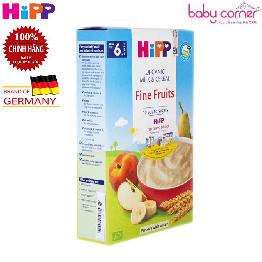 [Combo 2 Hộp] Bột Ăn Dặm Hoa Quả Tổng Hợp HiPP Organic Fine Fruit Cho Bé 250g