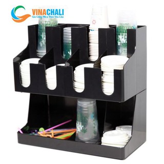 Kệ đựng ly cốc trà sữa - cafe - take away 11 ngăn 3 tầng cao cấp