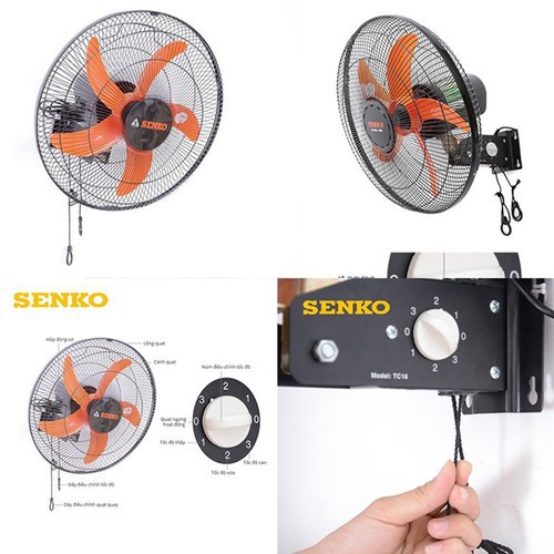 [Mã ELMS5 giảm 7% đơn 300K] Quạt treo tường 2 dây SENKO TC16 bảo hành 24 tháng chính hãng | BigBuy360 - bigbuy360.vn