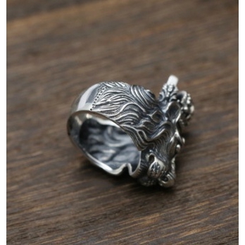 LION Nhẫn Nam Hình Vua Sư Tử Phong Cách Punk