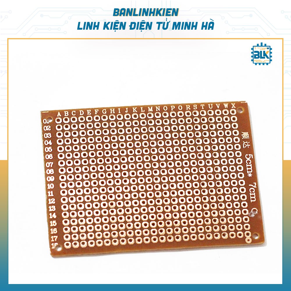 Phíp Đồng Đục Lỗ PCB 5x7Cm