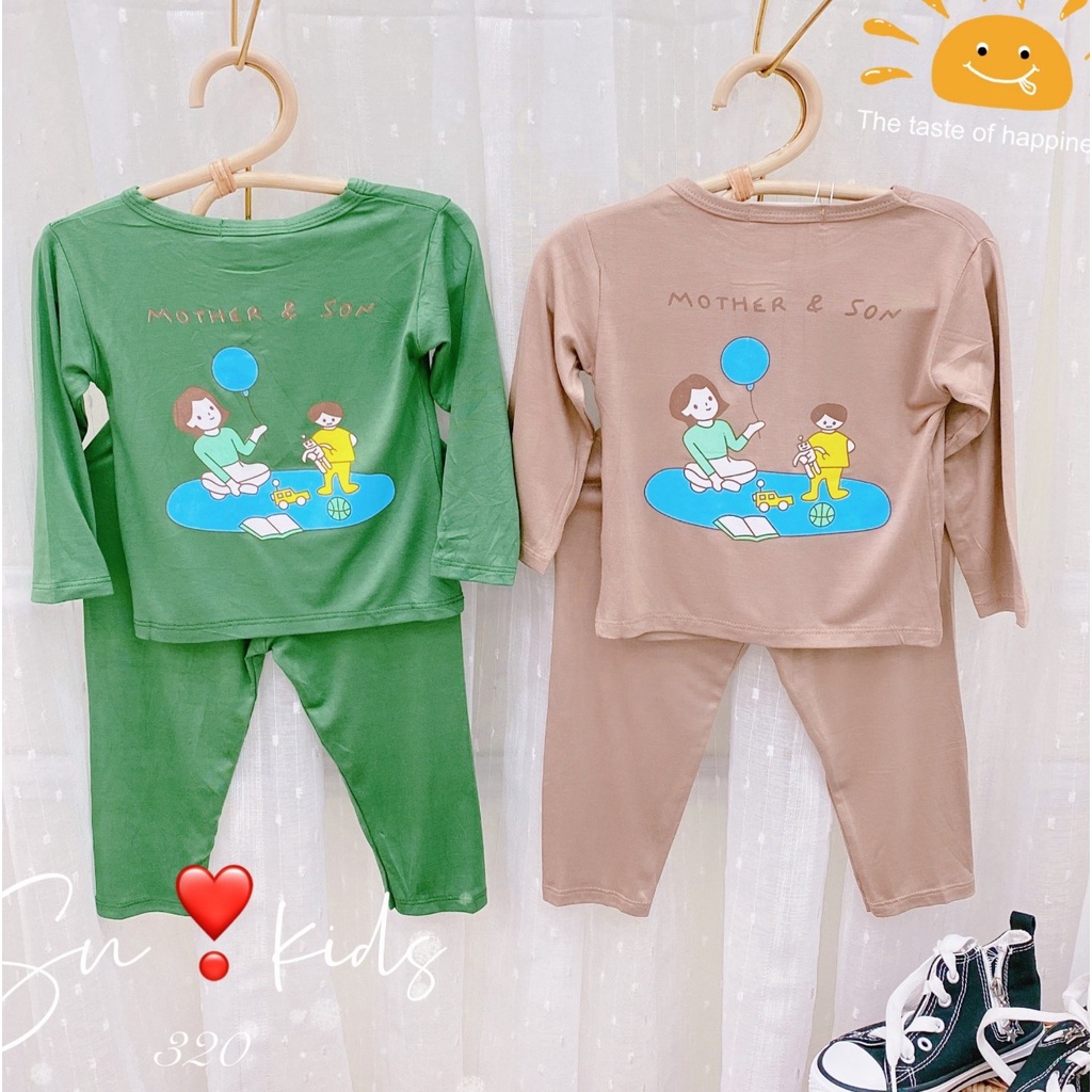 Bộ thun lạnh dài minky mom cho bé trai, gái