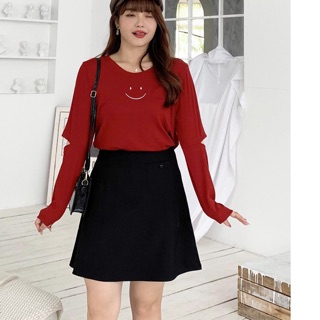 Chân váy big size form chữ A lưng phối thun đắp chéo size 65-100kgd
