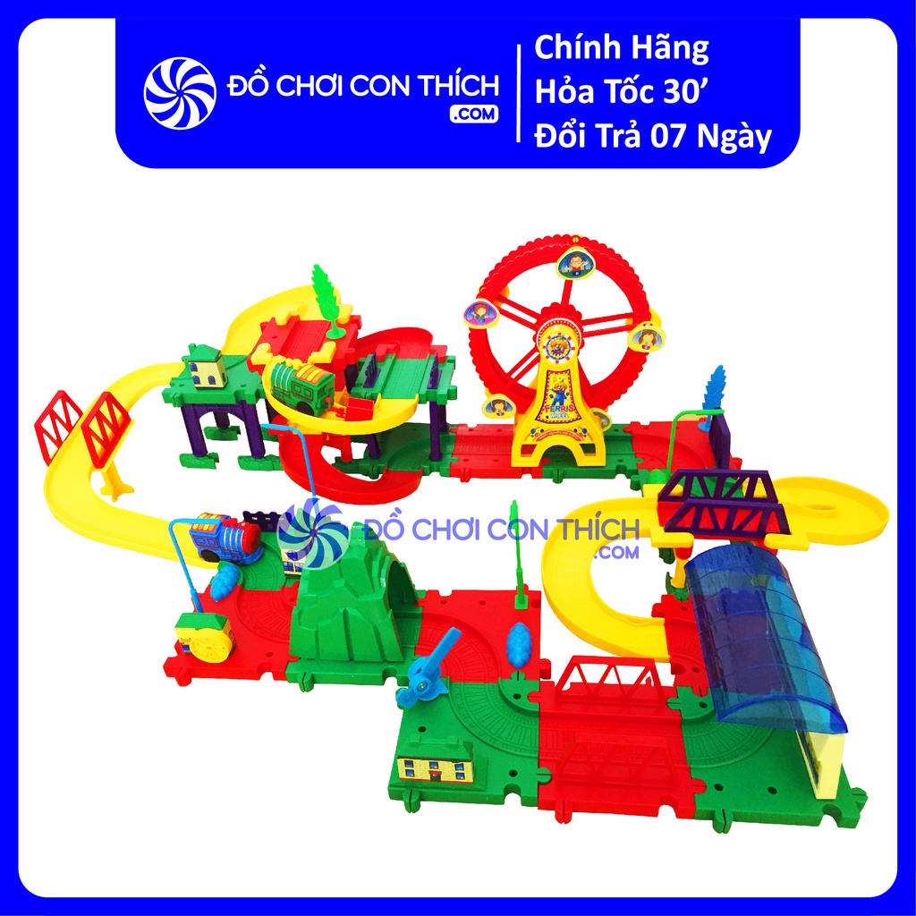 Đồ chơi Lắp Ráp Đường Ray Và Xe Lửa Chạy Train Set Cho Bé Chạy Pin – Nhựa ABS An Toàn LT68-533-34