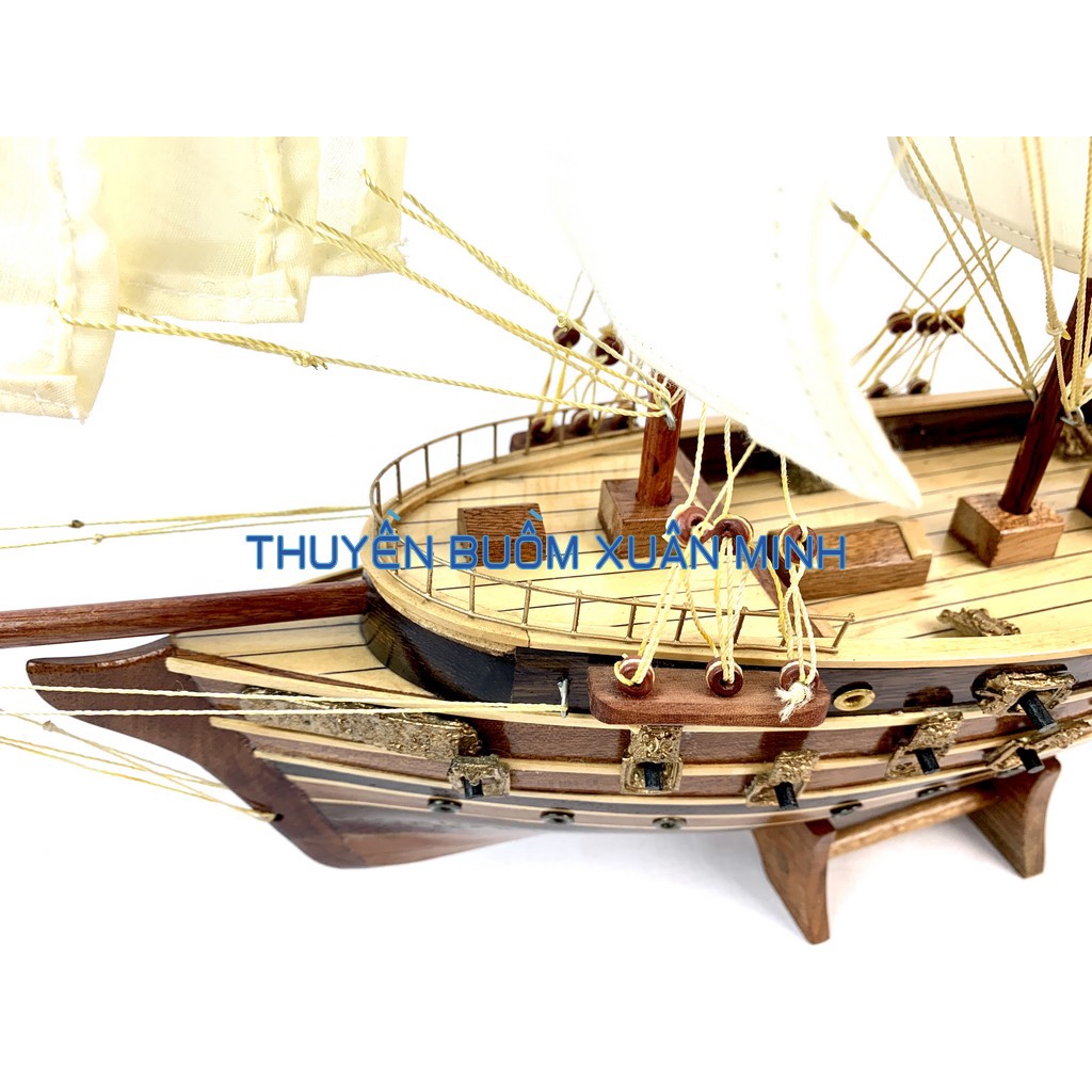 Mô Hình Thuyền Buồm Gỗ Phong Thuỷ Napoleon - Tàu Chiến Cổ Pháp - Loại Tiêu Chuẩn - Gỗ tự nhiên - Dài 52cm