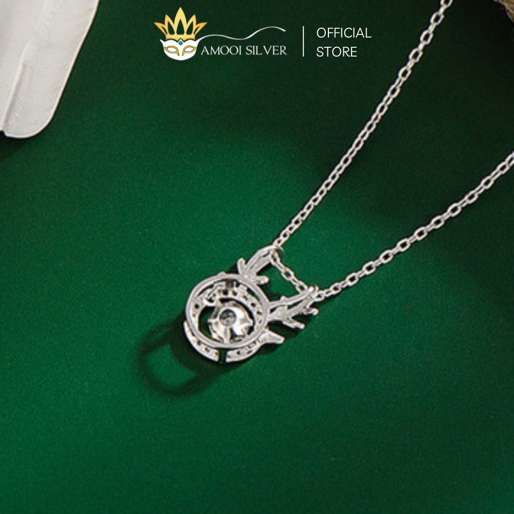 Dây Chuyền Bạc S925 Sừng Hươu Đính Đá Sang Trọng - Amooi Silver AD18