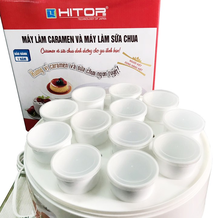 Máy làm Caramen và Sữa chua Hitops 12 cốc sứ 2in1