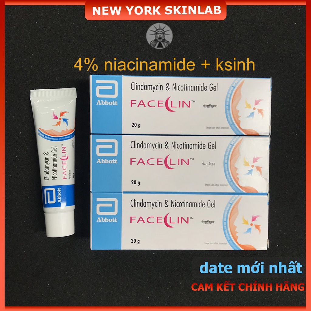 Chấm mụn Faceclin gel (20g), giảm sạch mụn, kiềm dầu, mờ thâm - 4% niacinamide và clinda.my.ci