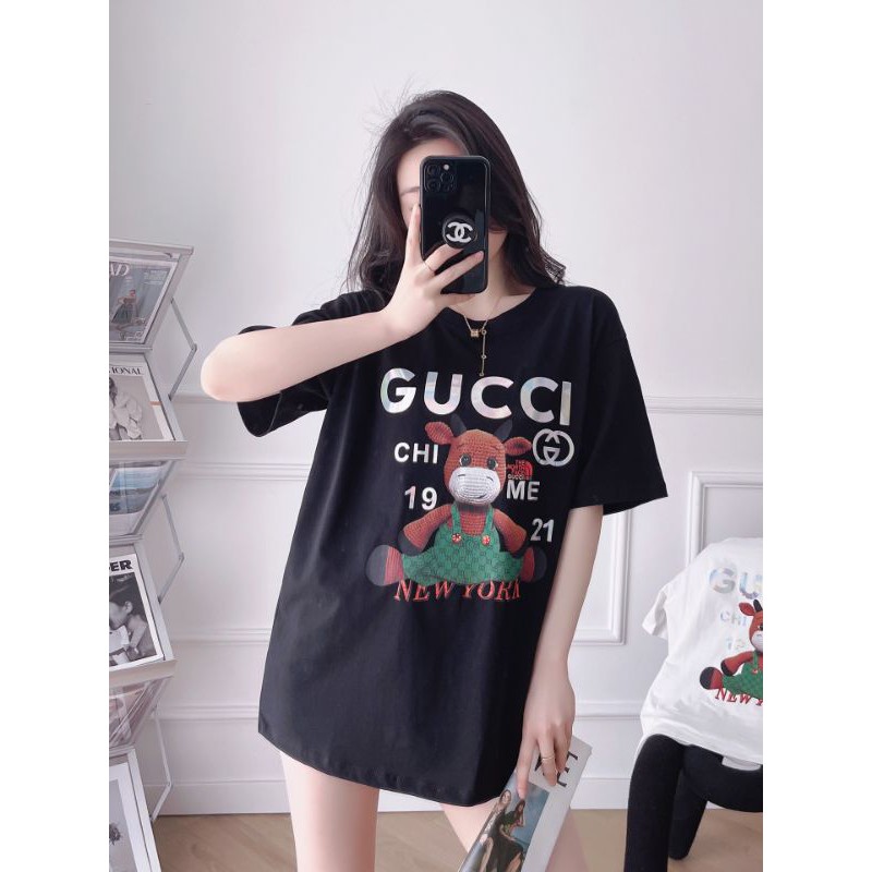 Áo phông GUCCI hình hươu cao cổ logo GG