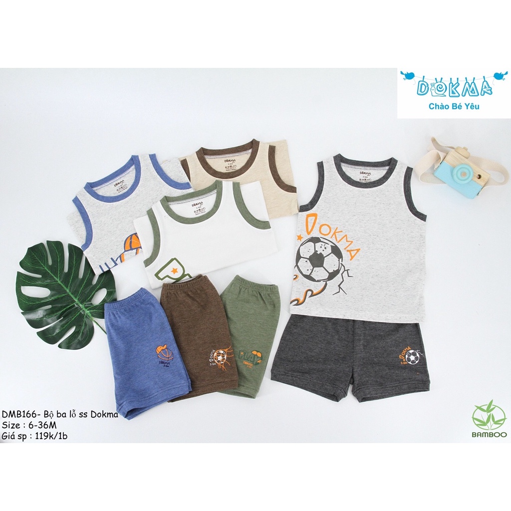 Dokma - Bộ sơ sinh ba lỗ cho bé 6-24m DMB166