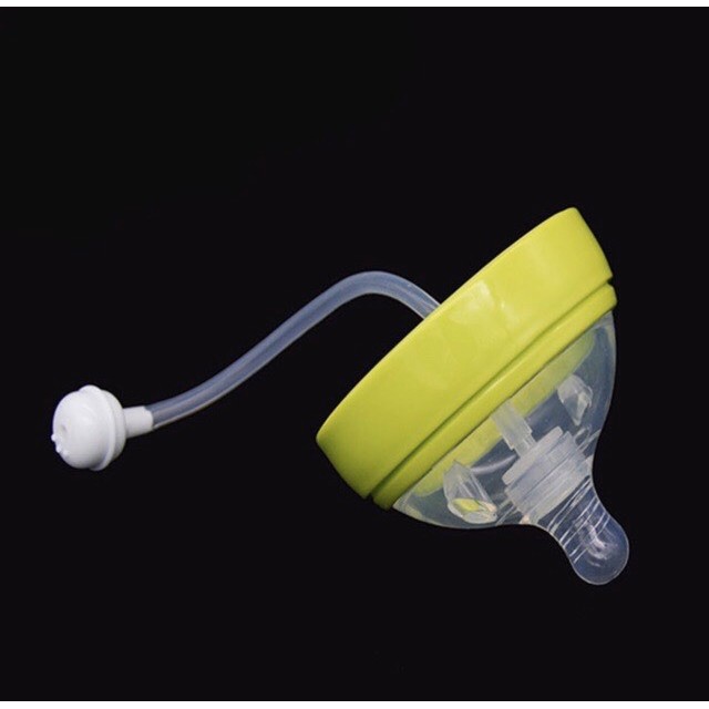 Núm ti kèm ống hút van chống sặc thay thế bình cổ siêu rộng, bình silicon, como, fatz
