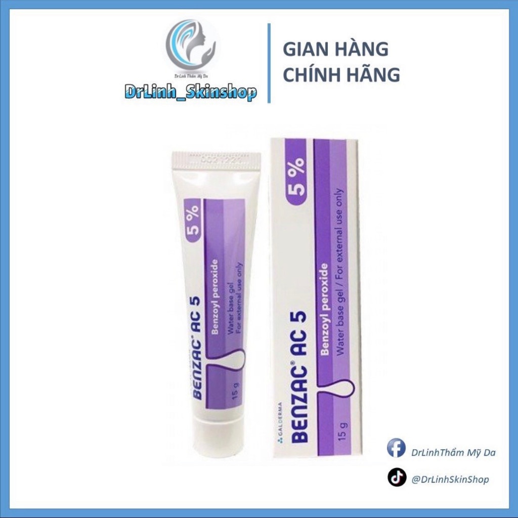 Chấm mụn Benzac Ac5 chứa benzoyl peroxide 5% Galderma TM13