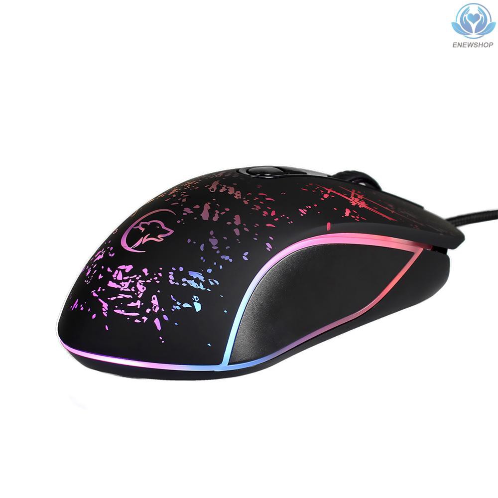 【enew】YWYT Wired Gaming Mouse Professional Macro Definition Gaming Mice with Adjustable DPI Ergonomic Grip RGB Breathing Light Black