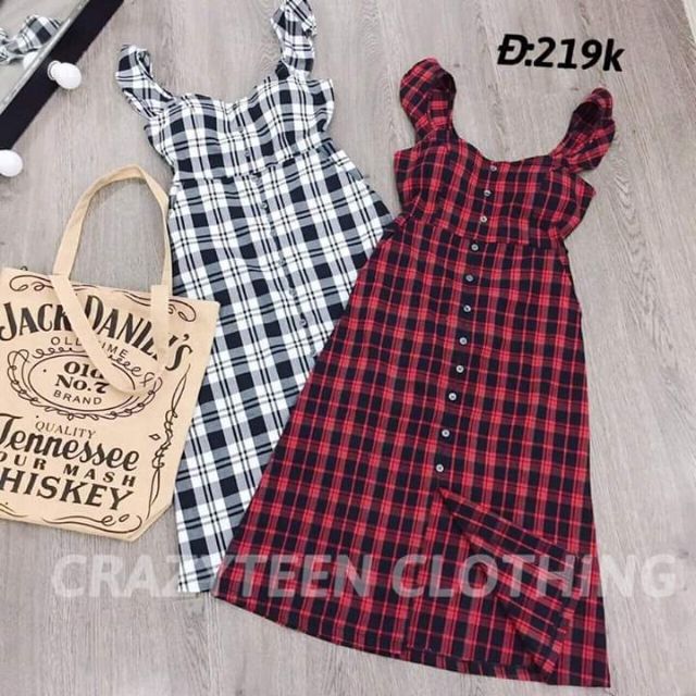 Đầm babydoll Kẻ Sọc To - Tay Cánh Tiên