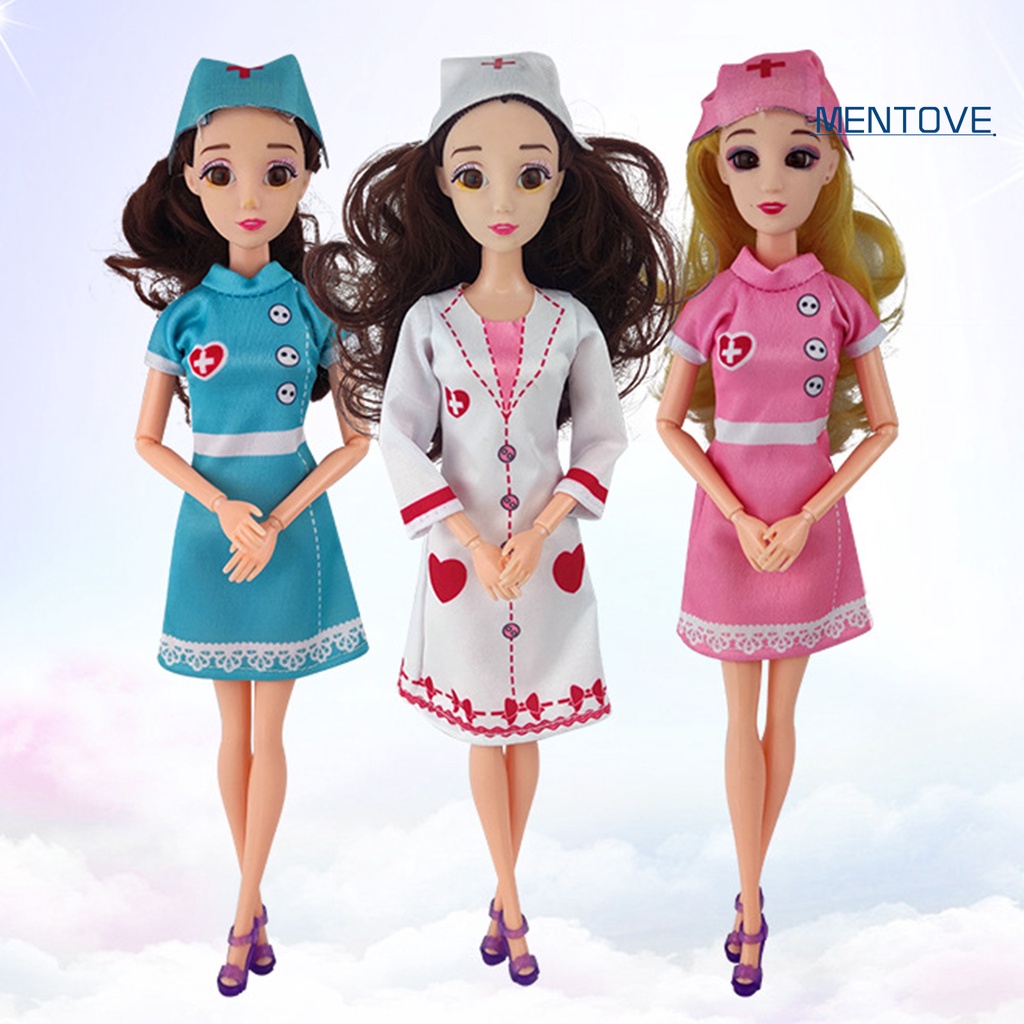 1 Bộ Búp Bê Bác Sĩ / Y Tá Thay Thế Vải Mềm Nhiều Màu Cho Bé