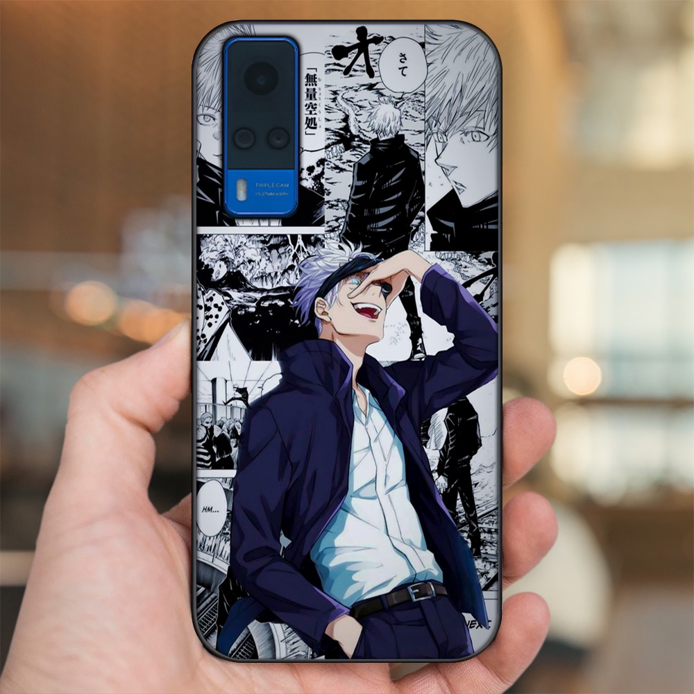 Ốp lưng Vivo Y51 2020, Y53s viền đen in hình Satoru Jujutsu Kaisen