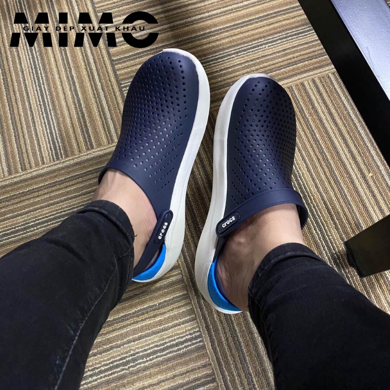 Dép sục Cross Literide navy xanh, sục nhựa đi mưa cực êm mềm nhẹ, thoáng khí cho nam nữ