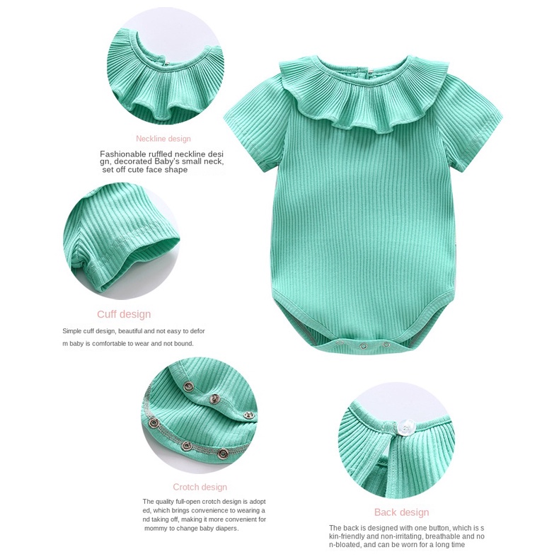 Trang Phục Leo Núi Bằng Vải cotton Tay Ngắn Cho Bé Gái Sơ Sinh Mẫu 2023