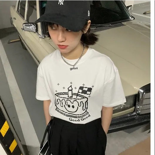 NRVP Áo Thun 100% Cotton Dáng Rộng Thời Trang Hàn Quốc Cho Nữ