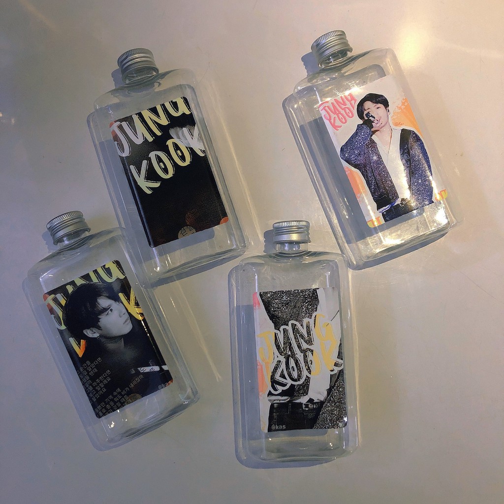 Chai nhựa đựng nước 250-350ml BTS Taehyung, Jin, Jimin, Suga, Jhope, Jungkook, RM BTS Merch Plastic Bottle