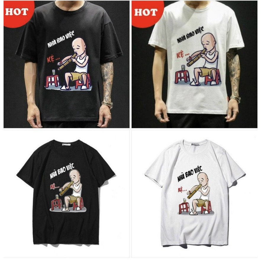 Áo Thun Tshirt Nam Nữ Unisex Chất Vải Thun Nhà Bao Việc MAT175