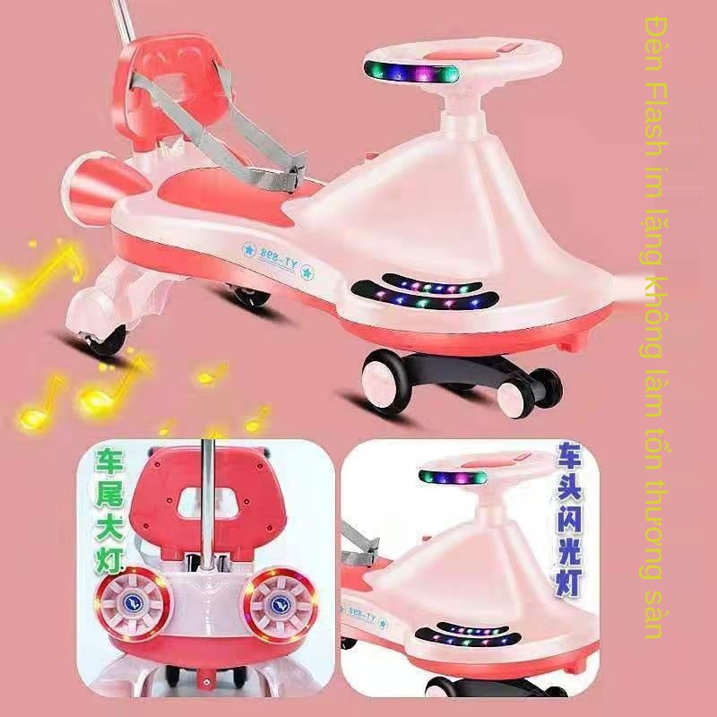 ❈✟♟Xe xoay trẻ em lắc Nam và Nữ Bé 1-6 tuổi tay ga Im lặng Bánh lăn Cardan trượt Scooter