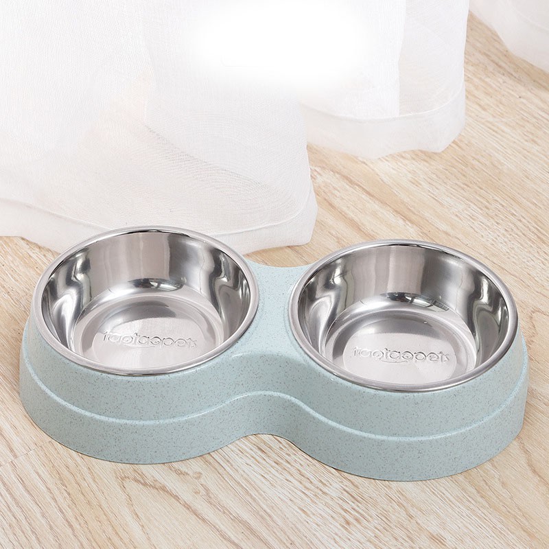Bát Đôi Nhựa Lúa Mì Lõi Inox Cao Cấp Cho Chó Mèo