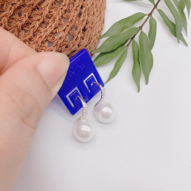 BÔNG TAI BẠC MÓC CÂU TRAI NHÂN TẠO -BÔNG TAI NỮ BẠC TA