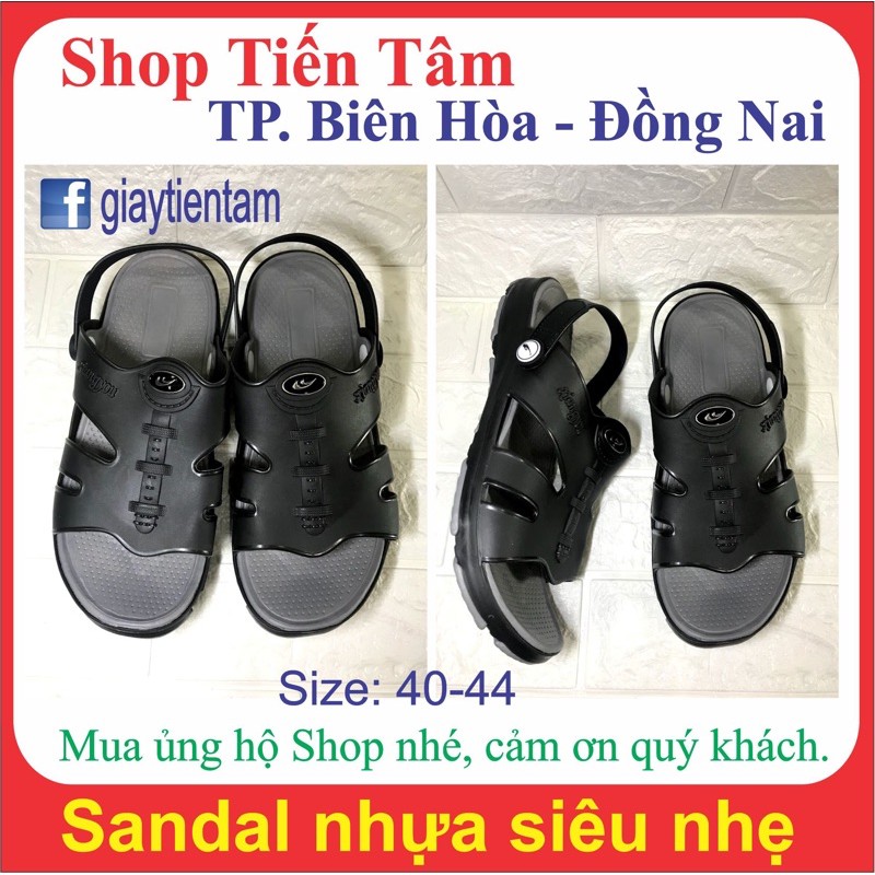 Sandal nhựa siêu nhẹ, form nhỏ tăng size, size 40 đến 44. Inbox Shop trước khi đặt.