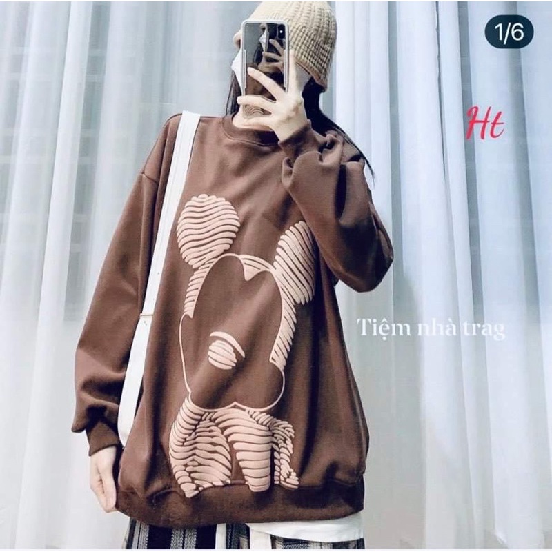 Áo swearter nỉ cotton chuột kẻ lượn H2A