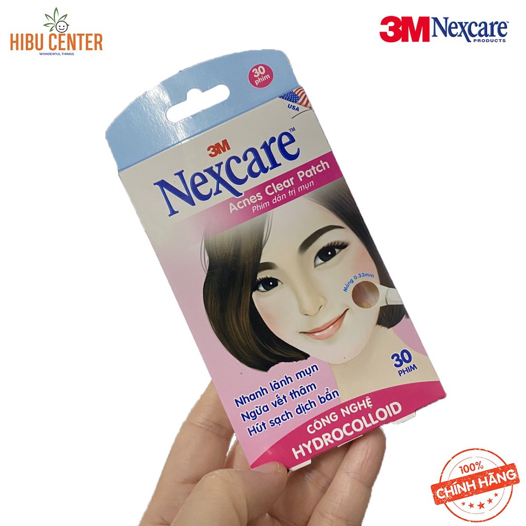 Hộp 30 miếng phim dán mụn, ngăn sẹo thâm Nexcare 3M TM-30M