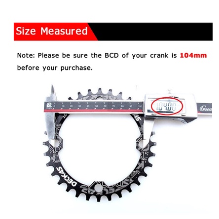 Đĩa bánh răng xe đạp leo núi tròn 32T 34T 36T 38T 104BCD nhiều màu sắc