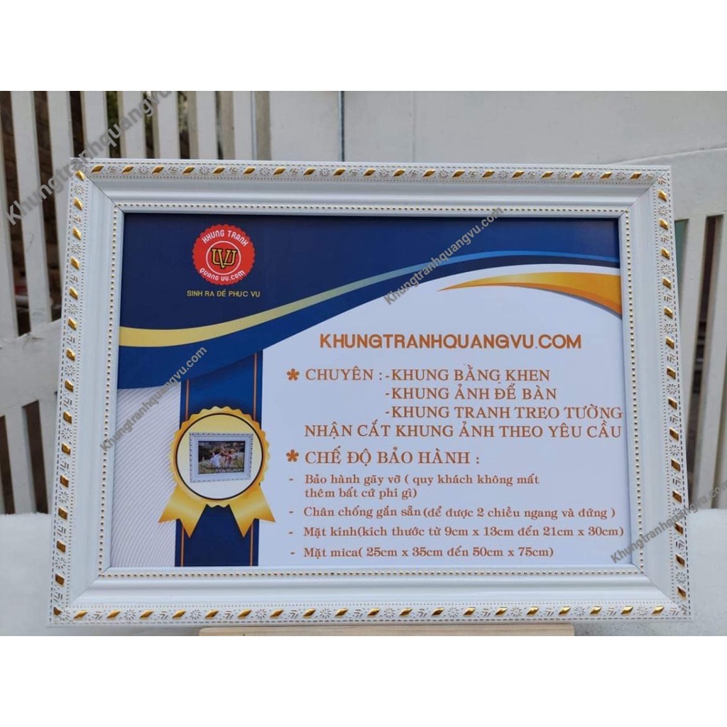 KHUNG BẰNG KHEN A4 - 21*30 - (Mặt kính) - GIÁ GỐC SẢN XUẤT TẠI XƯỞNG * TẶNG KÈM ĐINH 3 CHÂN*