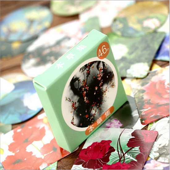 Set 46 miếng dán trang trí sổ tay DIY hình Totoro Maruko phong cách Nhật Bản