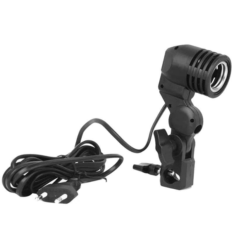 Đui đèn E27 kiêm đế đỡ với phích cắm EU tiện dụng cho studio chụp ảnh