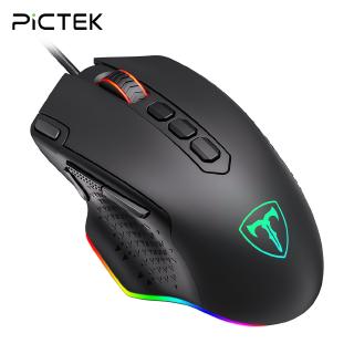 Chuột chơi game PICTEK PC257 có dây 12000 DPI RGB tích hợp đèn nền 10 nút có thể lập trình PC tiện dụng
