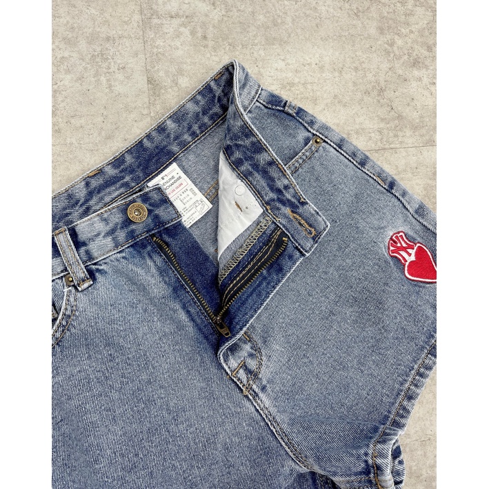 (HÀNG XUẤT XỊN) Quần short jean thêu tim Q2237 M//L//B N//Y HEART DENIM SHORTS Made in Vie full-tem-tag Size S M L