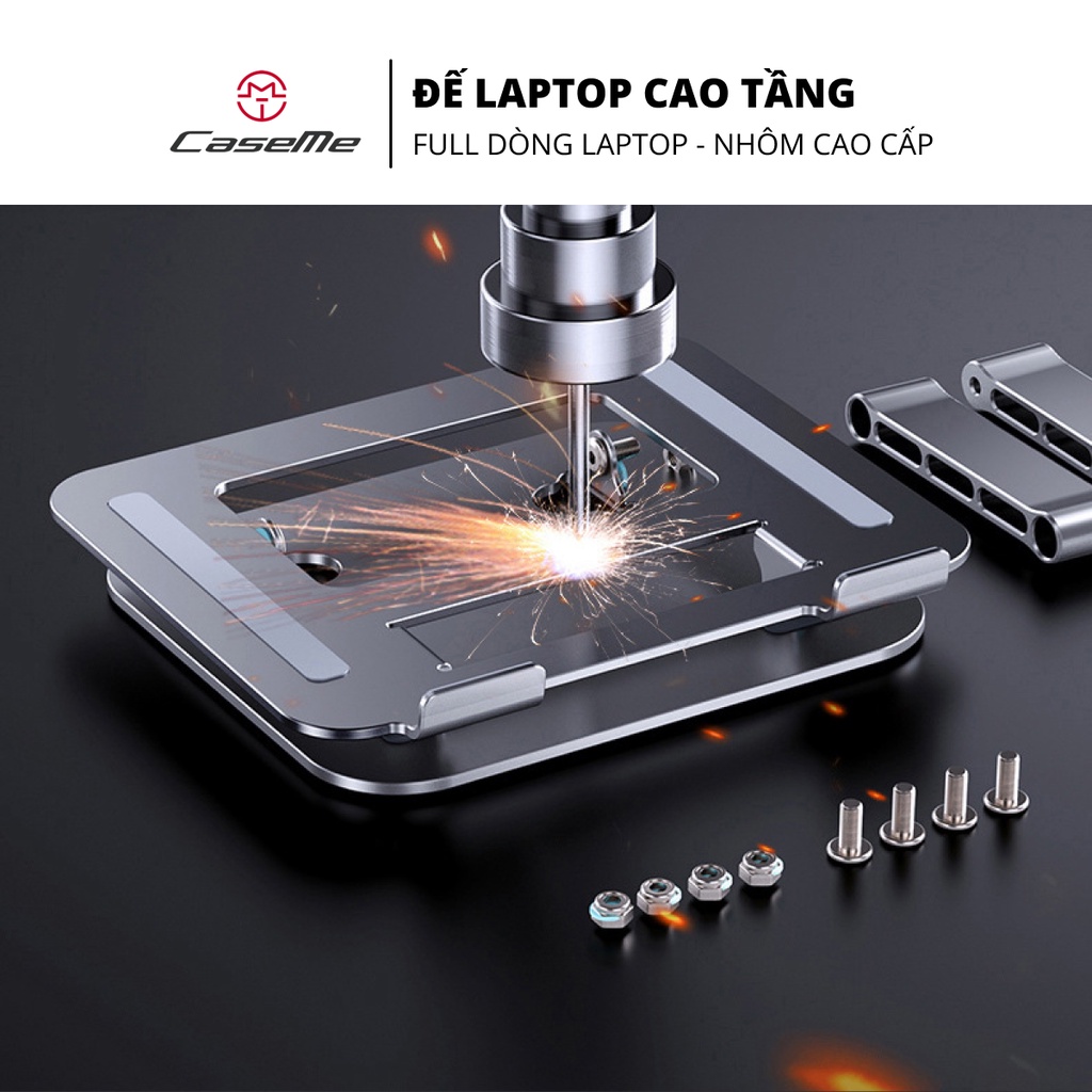 Đế Laptop, Mac cao cấp đúc CMC chất liệu Nhôm nguyên khối - Đế tản nhiệt laptop, mac - Giá đỡ laptop tăng chiều cao