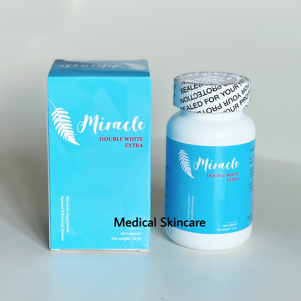 [CHÍNH HÃNG ] Viên Uống Trắng Da, Chống Nắng, Giảm Thâm Sạm Nám, Chống Lão Hóa MIRACLE Double White Extra hộp 60 viên | BigBuy360 - bigbuy360.vn
