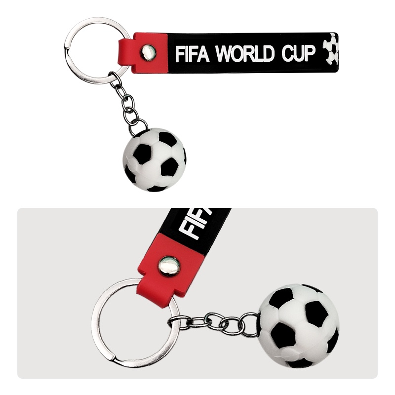 Giá Đỡ Thẻ Tên Bằng Nhựa Kèm Móc Khóa Hình Bóng Đá World Cup 2022